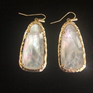Kendra Scott gold ivory iridescent dangle earring